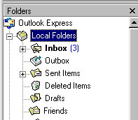 newly created Friends folder under Local Folders