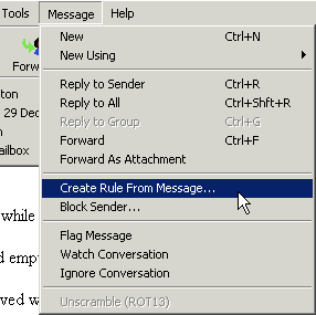 Make message rule from this email