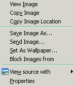 right click menu on picture in FireFox browser