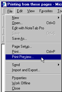 Opening the print preview window.