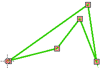 Drag control point onto beginning of first line.