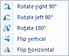 Menu for rotate and flip