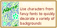 Use a fancy font to decorate a background tile