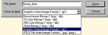 drop-down format list in Paint Save dialogue