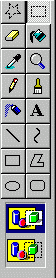 the paint toolbox, with mode selection area at bottom
