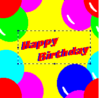 balloon tile with greeting added