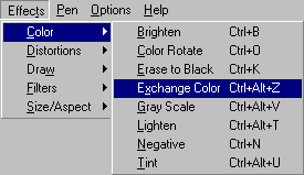 sTile Effects menu showing Change Colour.