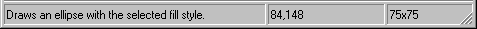 Paint status bar showing75x75.