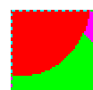 selection line on topmost and leftmost pixels