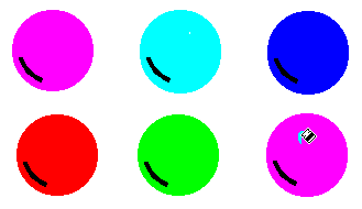 a set of differntly coloured balloons