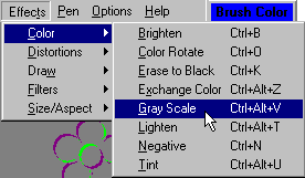 Gray Scale on Color Menu