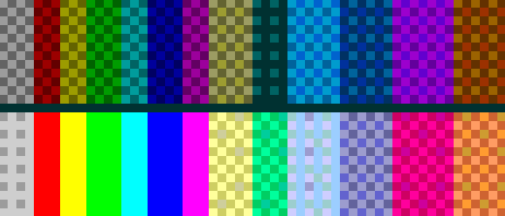 8x view of colors saved down