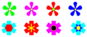 Decorated asterisks.