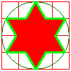 Flood inside of star with red