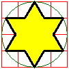 colored and outlined star on grid