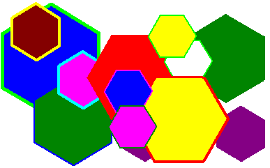 a jumble of hexagons