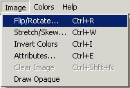 flip rotate on image menu