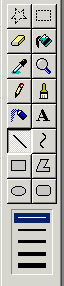 Line tool with thickness of one pixel