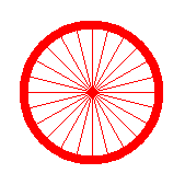 red bike wheel