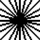 black middle, 2 pixels