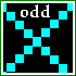 Cross of diagonals in odd square