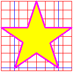 yellow star with thick pink outline