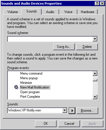 Choosing or turning off computer sounds