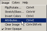 Attributes on Image menu