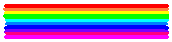 Close-packed lines of different colours