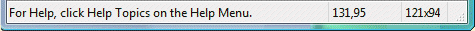 the status bar in Paint