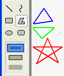 These polygons were drawn using the first choice; outline only.